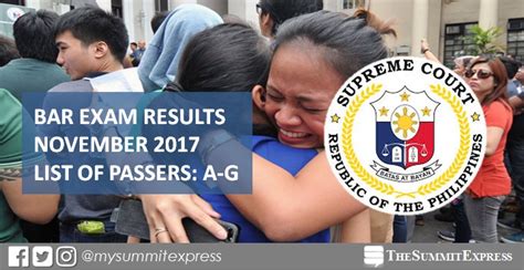 RESULTS: November 2017 Philippine Bar Exam List .